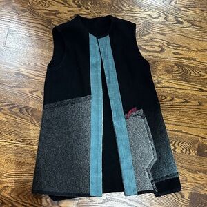 Mina Norton Felted Merino Wool Vest Color Block